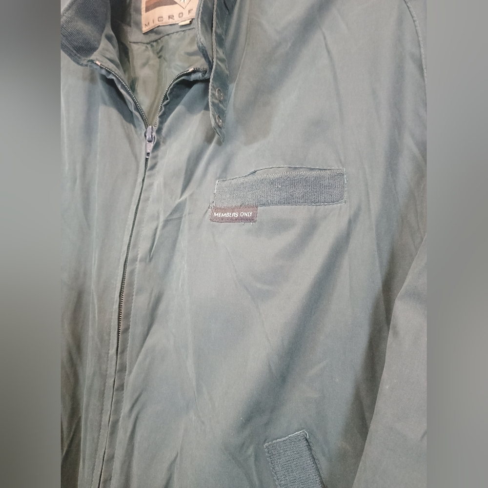Members Only Microfiber Men’s L Vintage Green Bomber Jacket - Picture 3 of 9